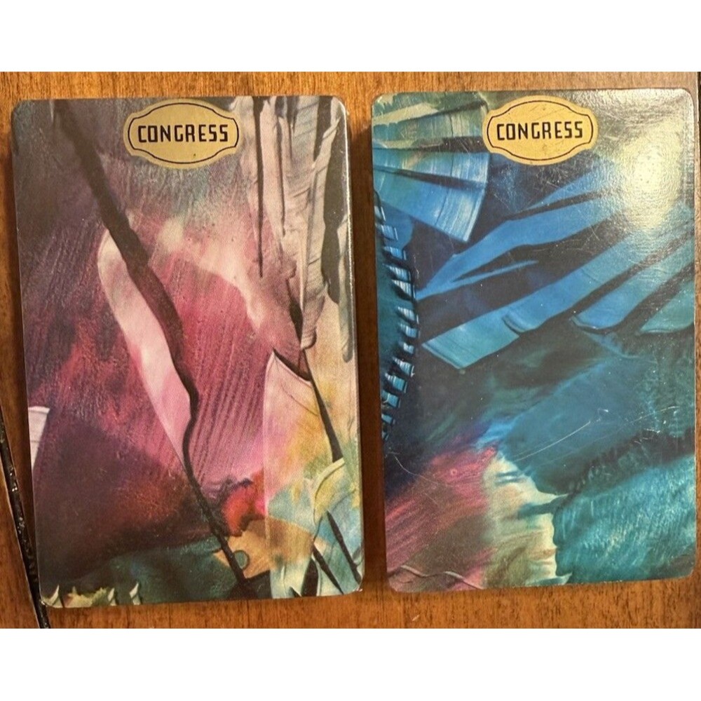 2 Decks Vintage Congress Playing Cards Brand New Sealed Abstract Art Design